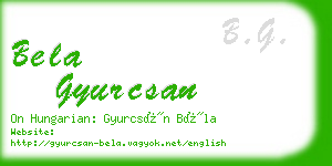 bela gyurcsan business card